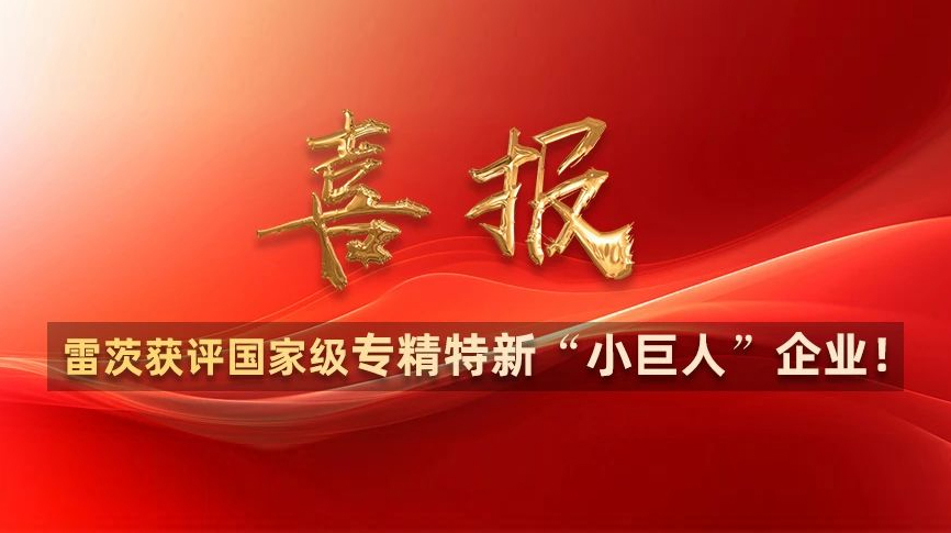 喜报：雷茨获评国家级专精特新“小巨人”企业！